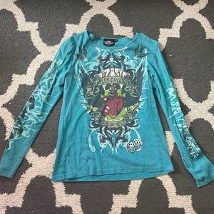 Harley Davidson graphic top with rhinestones